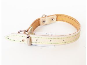 Obojek na psa kožený 30cm/14mm béžový