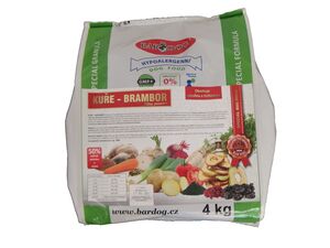 Bardog hypoalergenní Kuře & brambor 24/13 4 kg granule lisované za studena SLEVA