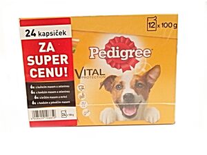 Pedigree adult 24 x 100 g kapsa ve šťávě hovězí,kuře,krůta,jehně SLEVA