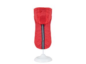 Nayeco pláštěnka pro psa s kapucí červená s reflex proužkem 70 cm obvod 80 cm