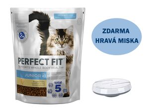 Perfect Fit cat Junior 750 g kuřecí + dárek hravá miska