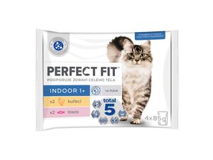 Perfect Fit Indoor kapsa 4 x 85 g kuře s lososem