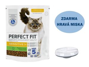 Perfect fit cat Adult Sensitive 750 g krůtí + dárek hravá miska