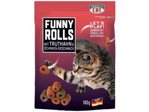 Perfecto Cat Funny Rolls s příchutí krůta a šunka 180 g