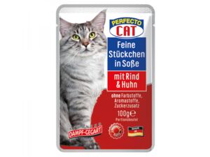 Perfecto Cat kapsa hovězí & kuřecí jemné kousky v omáčce 100 g