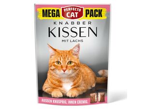 Perfecto cat plněné polštářky s lososem XXL 150 g