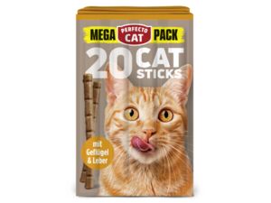 Perfecto Cat Mega pack 20 ks tyčinek pro kočky s drůbežím masem a játry 100g