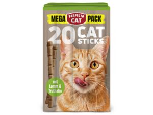 Perfecto Cat Mega pack 20 ks tyčinek pro kočky s jehněčím a krůtím masem 100g