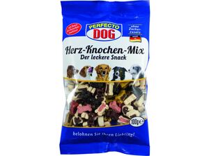 Perfecto Dog Herz-Knochen-Mix masové kostičky a srdíčka pro psy 100g