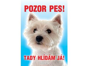 Grel nálepka pozor pes westík