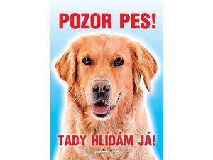 Grel Tabulka pozor pes zlatý retrívr