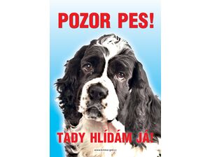 Grel Tabulka pozor pes americký kokršpaněl