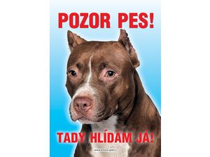 Grel Tabulka pozor pes pitbullterier