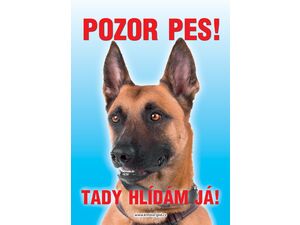 Grel nálepka pozor pes belgický ovčák