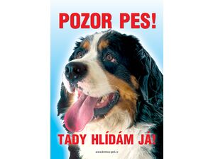 Grel Tabulka pozor pes bernský salašnický pes