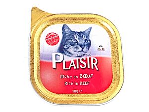 PLAISIR vanička 100g pro dospělé i sterilizované kočky hovězí