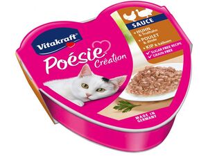 Vitakraft Poésie Creation kuře krůta v omáčce 85 g, vanička+dárek Vitakraft cat Yums 12 g