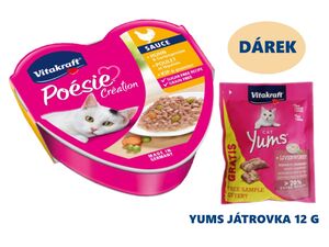 Vitakraft Poésie Creation kuře zelenina v omáčce 85 g, vanička+ dárek Vitakraft cat Yums 1