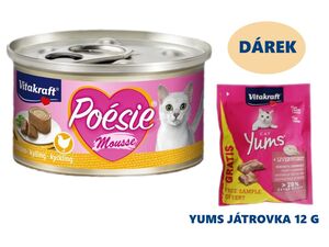 Vitakraft Poésie Mousse kuře 85 g konzerva+ dárek Vitakraft cat Yums 12 g játrovka