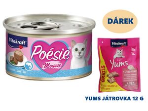 Vitakraft Poésie Mousse losos 85 g konzerva+dárek Vitakraft cat Yums 12 g játrovka