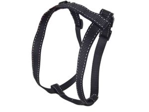 Sedlářství Doležel Postroj pro psa clasik H 5 25mm/46-52/ 46-70cm nylon černý s reflexní bílou