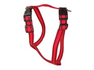 Sedlářství Doležel Postroj pro psa clasik H 5 25mm/46-52/ 46-70cm nylon červený s černým páskem