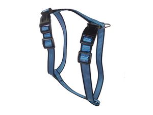 Sedlářství Doležel Postroj pro psa clasik H 5 25mm/46-52/ 46-70cm nylon modro šedo černý