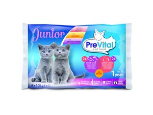 Prevital kapsa Junior kotě 4 x 100 g jehně a krůta, losos a pstruh