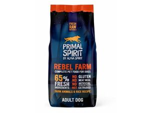 Primal Spirit Dog 65% Rebel Farm 12 kg za studena lisované granule kuře 1.203