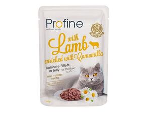 Profine sterilized cat pouch fillets in jelly with Lamb 85g SLEVA 4.168