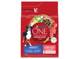 Purina One Medium/maxi adult dog 2,5 kg hovězí