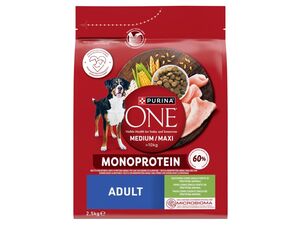 Purina One Medium/maxi adult dog Monoprotein 2,5 kg krůta