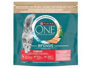 Purina ONE Sterilcat 1,4 kg s losos a pšenice 