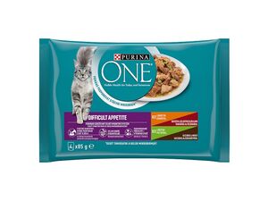 Purina ONE Difficult Appetite 4 x 85 g kapsa kuře,hovězí s fazol, krůta a kachna s mrk.šť 