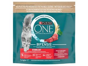Purina ONE Sterilcat 1,4 kg s hovězím a pšenicí 