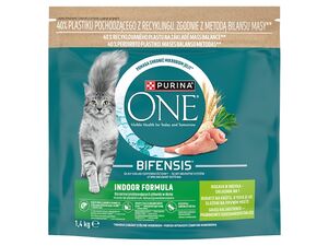 Purina ONE Indoor Formula adult cat 1,4 kg krůta a celozrnné obiloviny 