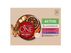 Purina ONE MINI Dog Active hovězí a kachna ve šťávě multipack 10 x 85 g kapsa