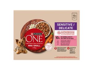 Purina ONE MINI Dog Sensitive Losos ve šťávě multipack 10 x 85g kapsa