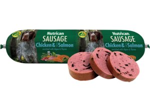 Nutrican Sausage Chicken & Salmon 800 g + miska
