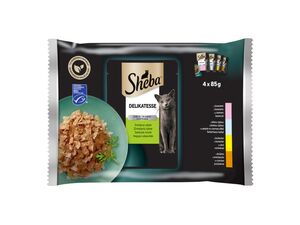 Sheba Delicacy in jelly smíšený výběr 4 x 85 g kapsa los.,bílá ryba, kuře,krůta