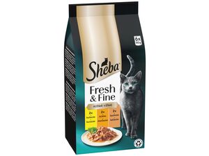 Sheba Fresh & Fine kapsa s kuřecím a s krůtím ve šťávě, 6 x 50 g
