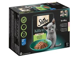 Sheba Kitten ve šťávě smíšený výběr - kuře a losos, 12 x 85 g
