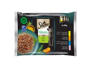 Sheba Nature Mixovaný výběr 4 x 85 g kapsa kuře, krůta, tuňák, losos ve šťávě