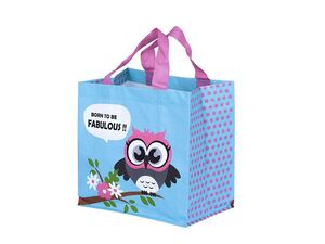 Nákupní taška na pamlsky Sova 10 l 27 x 25 x 15 cm blankyt