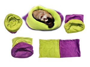 Spací pytel mini 3 v 1 a3 38 x 40 cm fialová / sv.zelená pro fretku