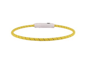 Flamingo LED svítící nylonový obojek 0,5 / 33 - 63 cm s aku žlutý