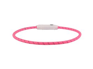 Flamingo LED svítící nylonový obojek 0,5 / 33 - 63 cm s aku růžový