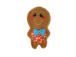 Record hračka pro psa vánoční perníček táta 32 cm, plyšová hnědá