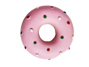 Tatrapet hračka pro psa donut 14 cm pískací latex růžová
