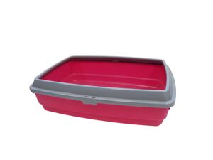 Katja WC pro kočky 54 x 40 x 14 cm s okrajem růžová 3248